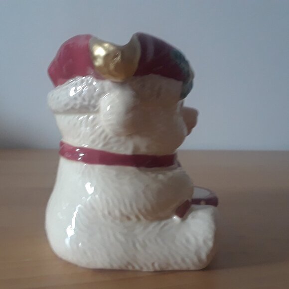 FITZ & FLOYD Christmas Teddy Bear Porcelain Pitcher - Picture 2 of 13